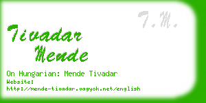 tivadar mende business card